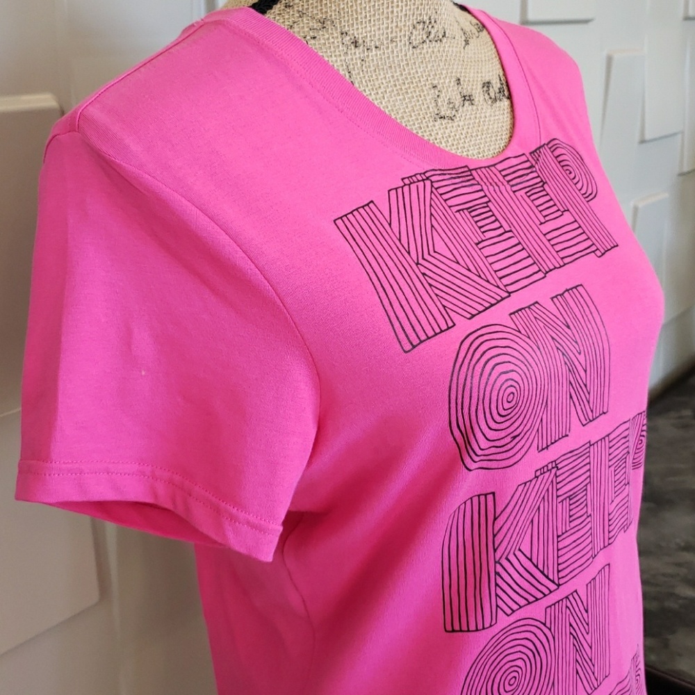 Nike top T shirt pink Dri fit short sleeve round neck Size Large - Picture 2 of 4